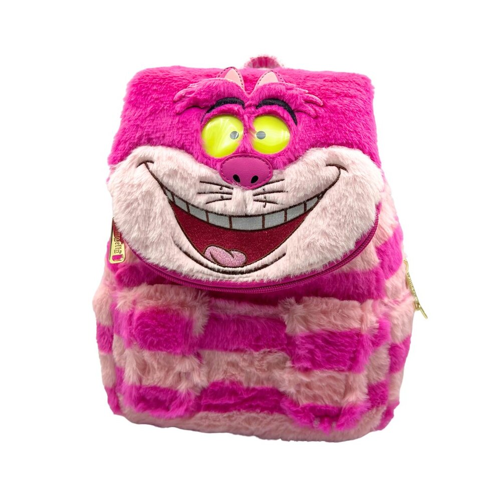 Loungefly Cheshire Cat Backpack Plush Light Up Bag Disney Alice in Wonderland